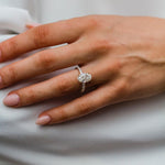 3.50 CT Oval Solitaire Hidden Halo & Pave Moissanite Engagement Ring 4