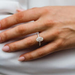 3.50 CT Oval Solitaire Hidden Halo & Pave Moissanite Engagement Ring 2