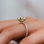 3.50 CT Oval Solitaire Hidden Halo & Pave Moissanite Engagement Ring 5