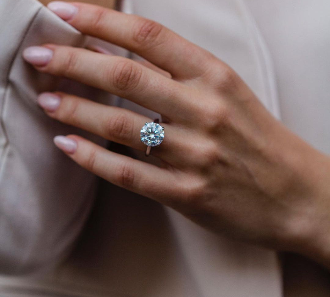 4.11 CT Round Solitaire Moissanite Engagement Ring 1
