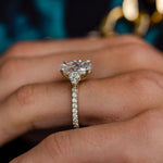 3.10 CT Oval Cluster Moissanite Engagement Ring 3