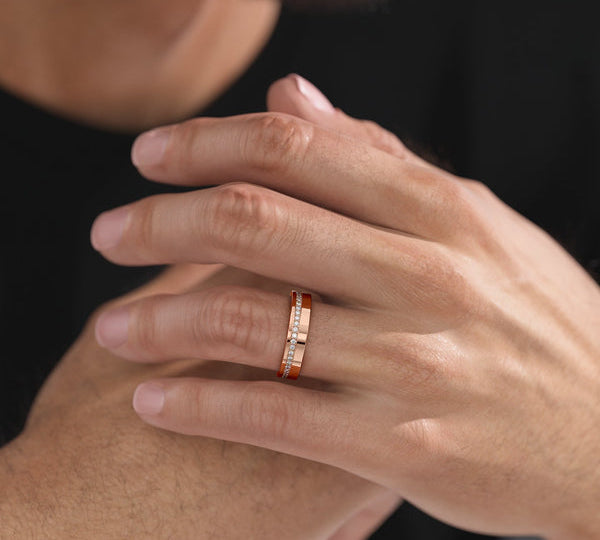 Round Stone High Polish Finish Men's Wedding Band 2