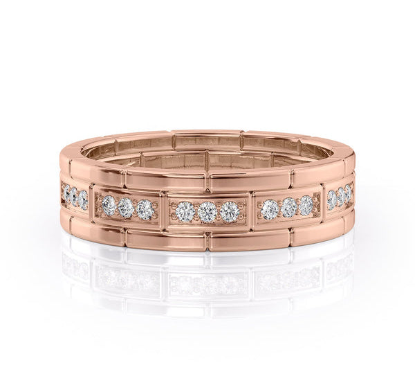 Round Shaped Stones Wedding Band For Men 2