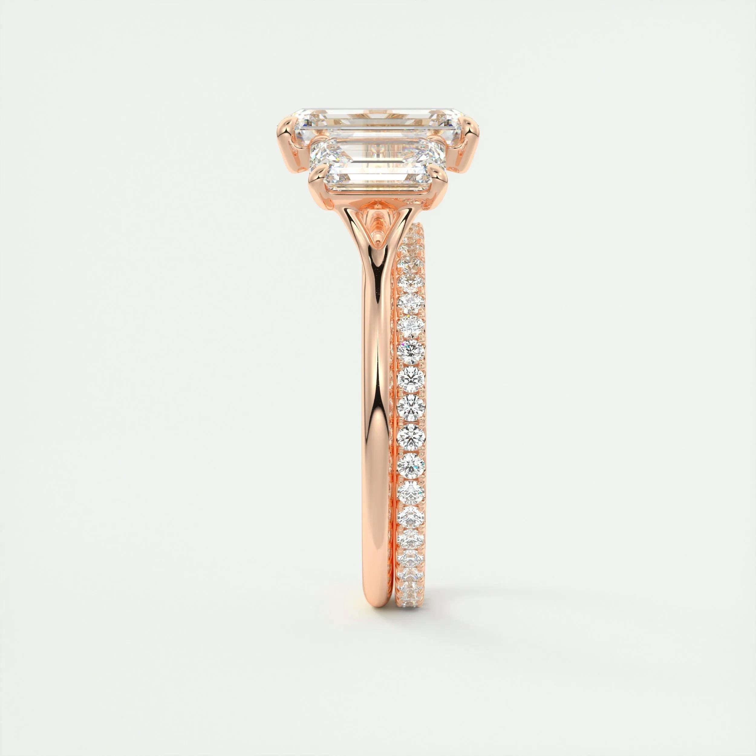 2 CT Emerald Three Stone CVD F/VS1 Diamond Engagement Ring 20