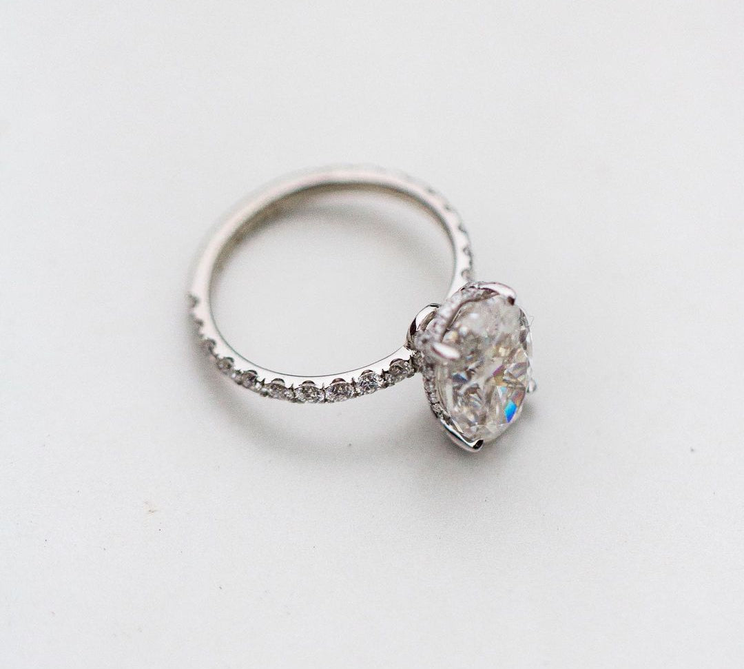 5.0 CT Oval Cut Solitaire Moissanite Engagement Ring 1