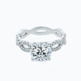 2.0 CT Round Shaped Moissanite Solitaire Twisted Engagement Ring 1