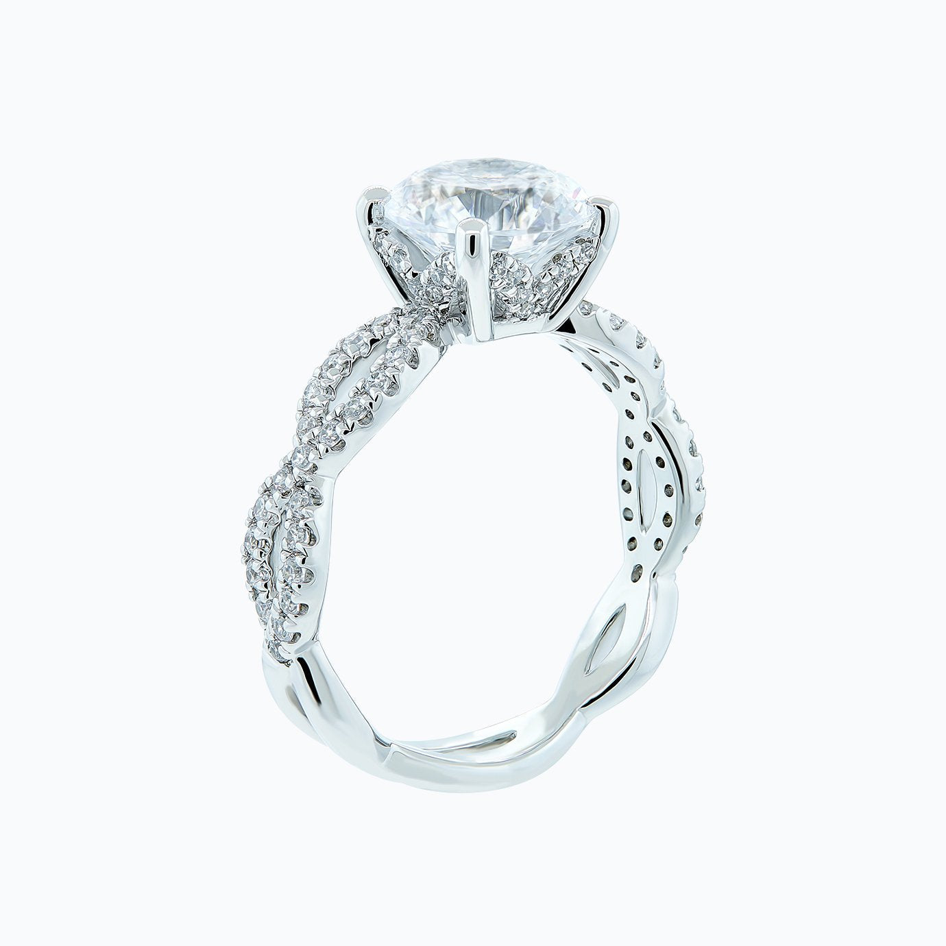 2.0 CT Round Shaped Moissanite Solitaire Twisted Engagement Ring 5