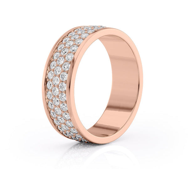 Round Shaped Stones Classic Men's Wedding Band 2