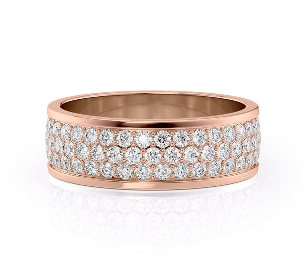 Round Shaped Stones Classic Men's Wedding Band 3