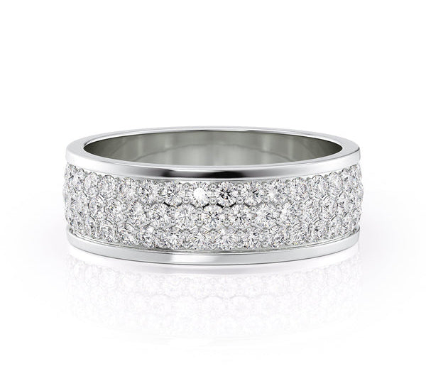 Round Shaped Stones Classic Men's Wedding Band 1