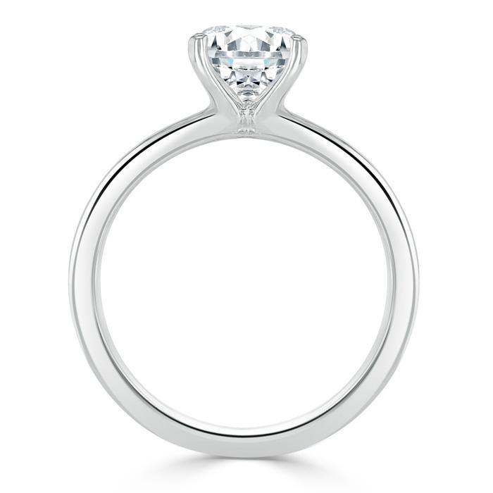 0.75 CT Round Cut Solitaire Moissanite Engagement Ring 4