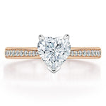 1.0 CT Heart Cut Solitaire Channel Pave Moissanite Engagement Ring 5