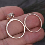 1.0 CT Pear Cut Halo Moissanite Bridal Ring Set 5