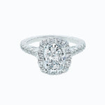 2.0 CT Cushion Shaped Moissanite Halo Engagement Ring 1