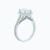 2.0 CT Cushion Shaped Moissanite Halo Engagement Ring 5