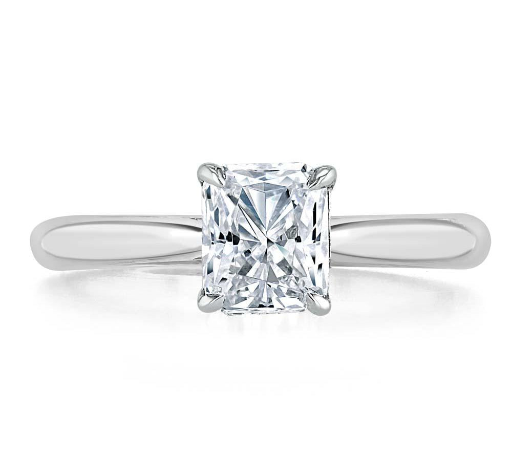 1.0 CT Radiant Cut Solitaire Moissanite Engagement Ring 1