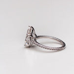 4.10 CT Pear Solitaire Pave Moissanite Engagement Ring 4