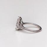 4.10 CT Pear Solitaire Pave Moissanite Engagement Ring 4