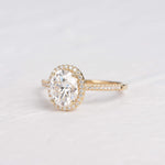 1.91 CT Oval Cut Halo Pave Moissanite Engagement Ring 3