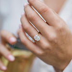 3.20 CT Elongated Cushion Solitaire Hidden Halo Moissanite Engagement Ring 8