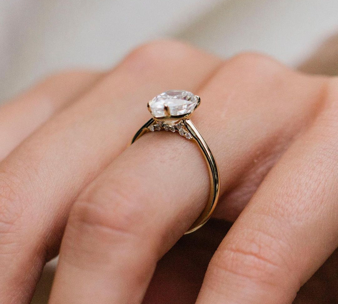 2.35 CT Pear Solitaire Moissanite Engagement Ring 3