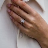 3.0 CT Radiant Solitaire Hidden Halo Moissanite Engagement Ring 3