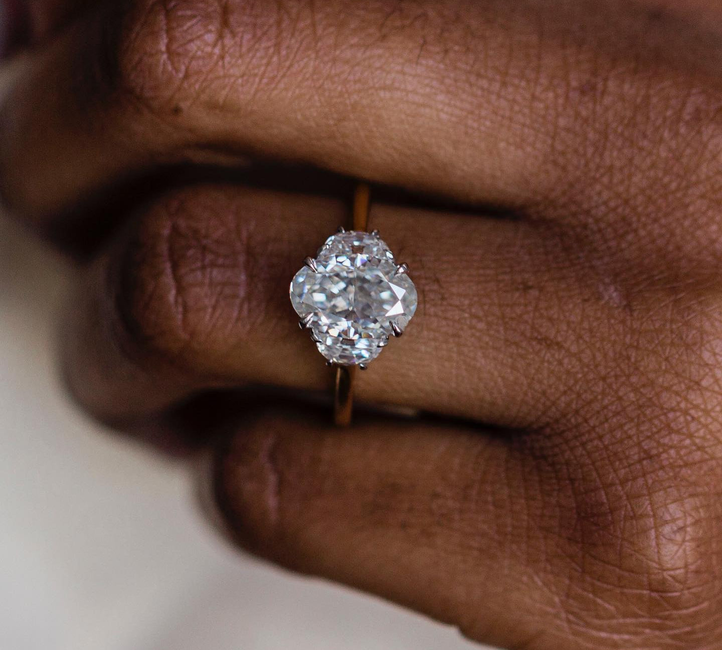 2.20 CT Oval Three Stone Moissanite Engagement Ring 1