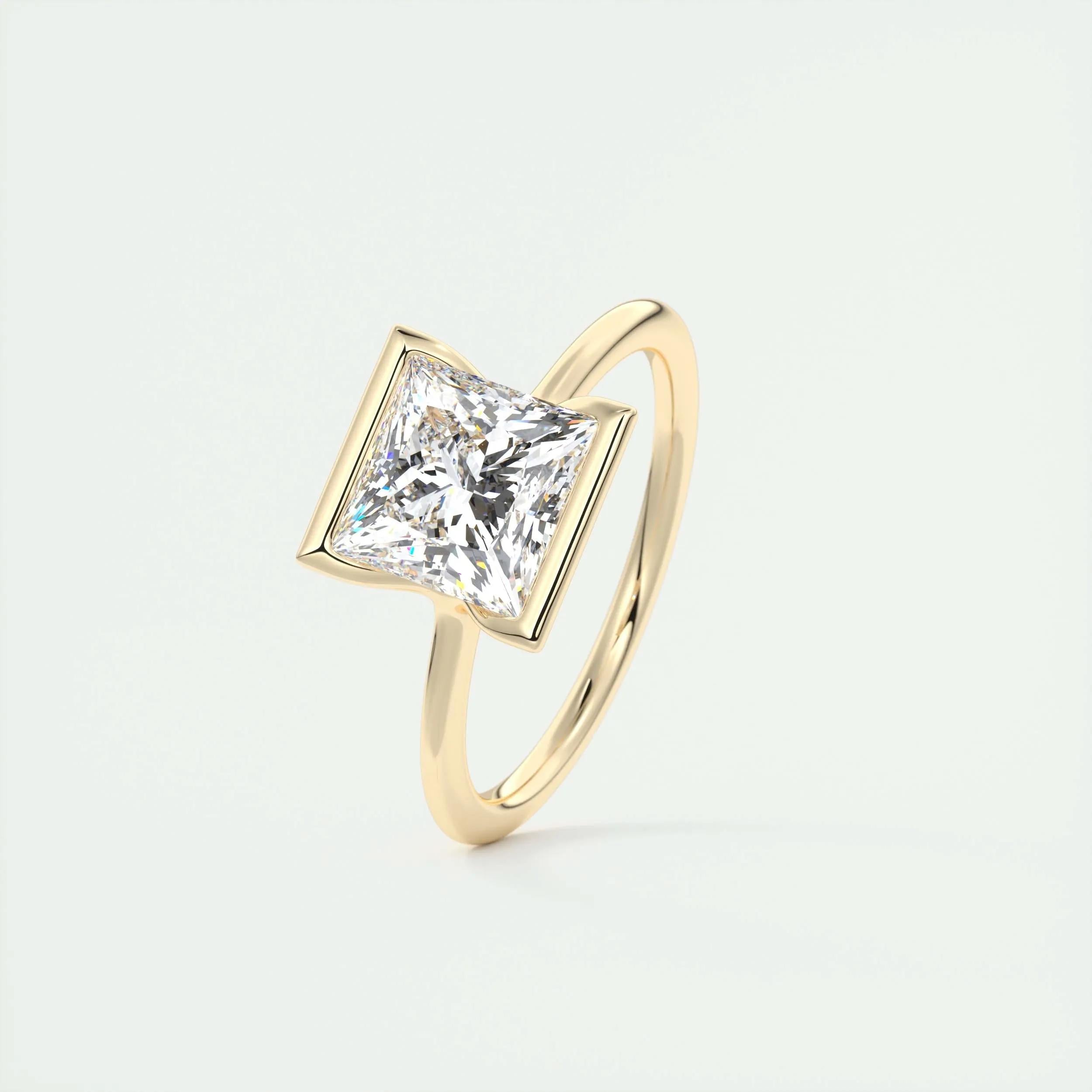 2 CT Princess Solitaire CVD F/VS1 Diamond Engagement Ring 9