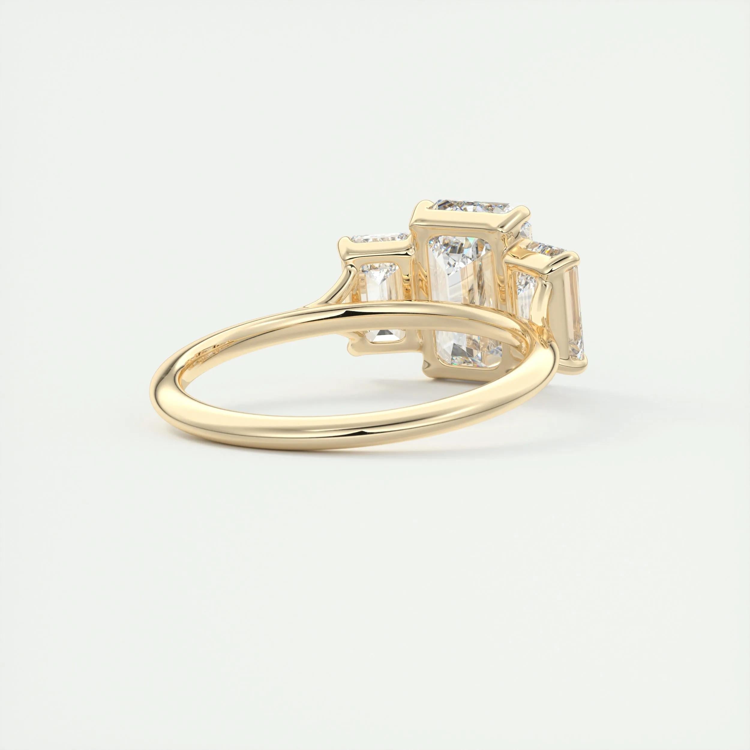 2 CT Emerald Three Stone CVD F/VS1 Diamond Engagement Ring 11