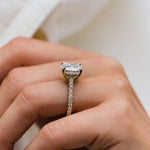 4.65 CT Cushion Solitaire Hidden Halo Moissanite Engagement Ring 3