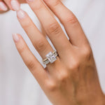 4.60 CT Radiant Solitaire Hidden Halo Moissanite Engagement Ring 2