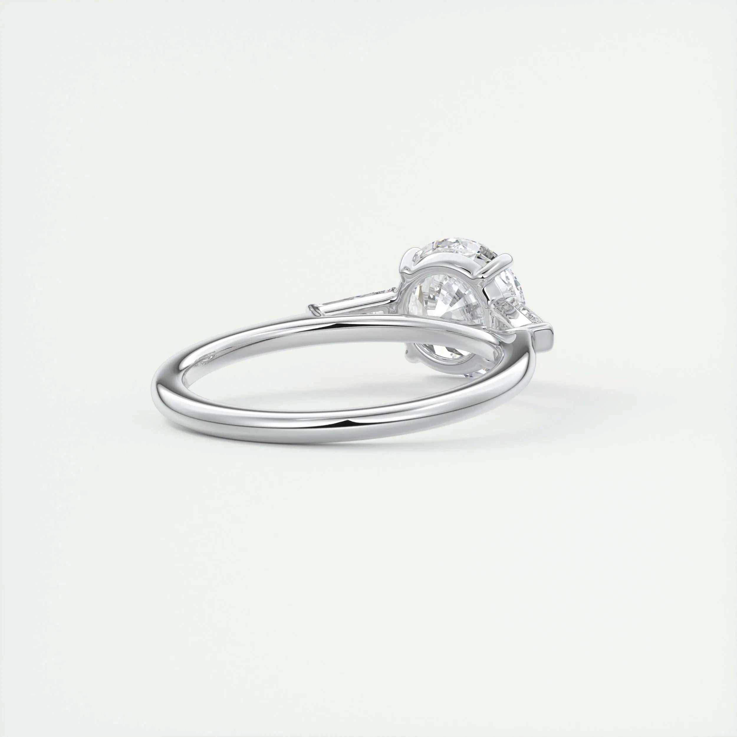 2 CT Round Three Stone CVD F/VS1 Diamond Engagement Ring 5