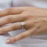 1.85 CT Oval Solitaire Hidden Halo & Pave Moissanite Engagement Ring 7