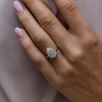 2.35 CT Pear Halo Moissanite Engagement Ring 1