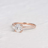 3.2 CT Round Cut Solitaire Pave Moissanite Engagement Ring 9