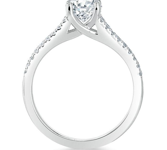 1.0 CT Asscher Cut Solitaire Split Shank Setting Moissanite Engagement Ring 3