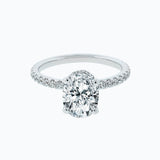 2.50 CT Oval Shaped Moissanite Hidden Halo Engagement Ring 1