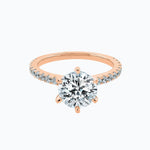 2.0 CT Round Shaped Moissanite Solitaire Pave Setting Engagement Ring 7