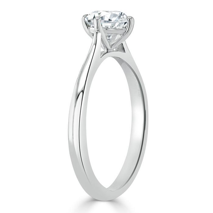 0.75 CT Round Cut Solitaire Moissanite Engagement Ring 3