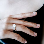 2.0 CT Cushion Shaped Moissanite Hidden Halo Engagement Ring 3