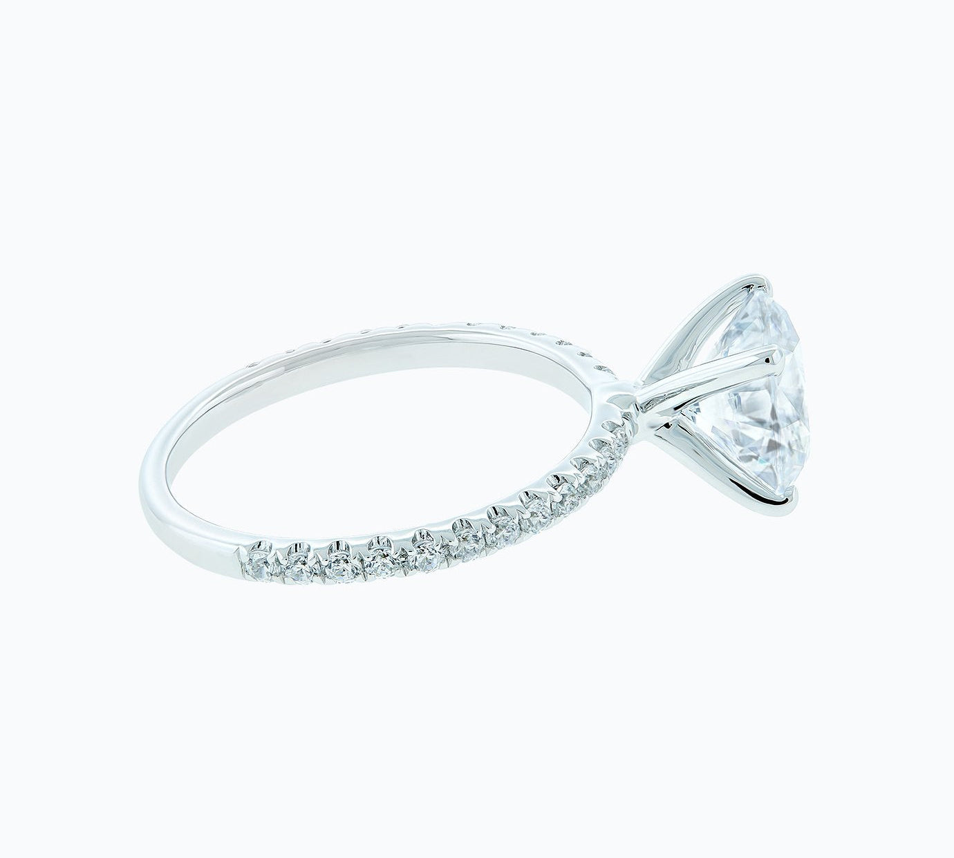 2.0 CT Round Shaped Moissanite Solitaire Pave Setting Engagement Ring 2