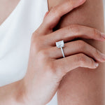 3.0 CT Radiant Shaped Moissanite Solitaire Pave Setting Engagement Ring 2