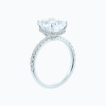 3.0 CT Radiant Shaped Moissanite Solitaire Pave Setting Engagement Ring 4