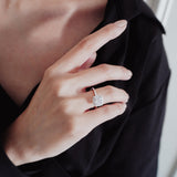 1.50 CT Cushion Shaped Moissanite Halo Engagement Ring 3