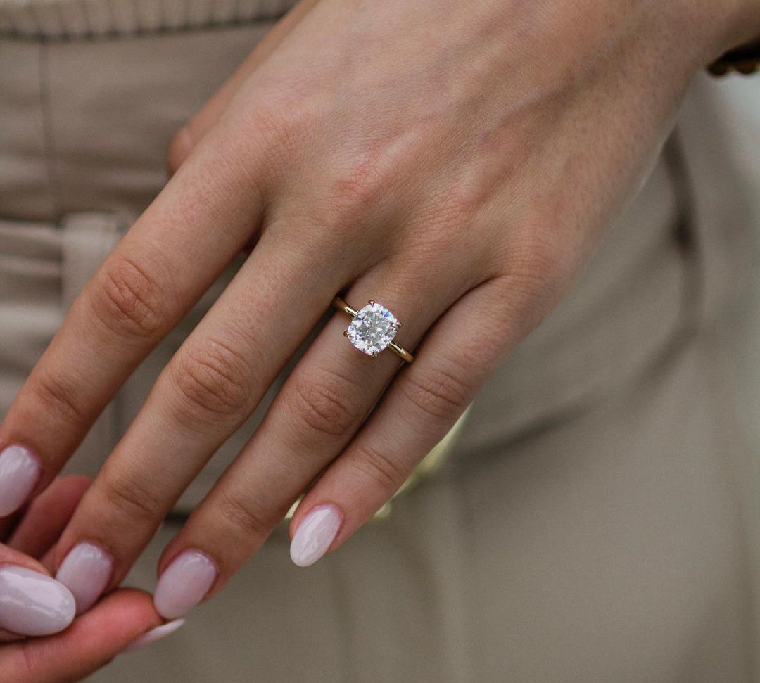2.80 CT Cushion Solitaire Moissanite Engagement Ring 1