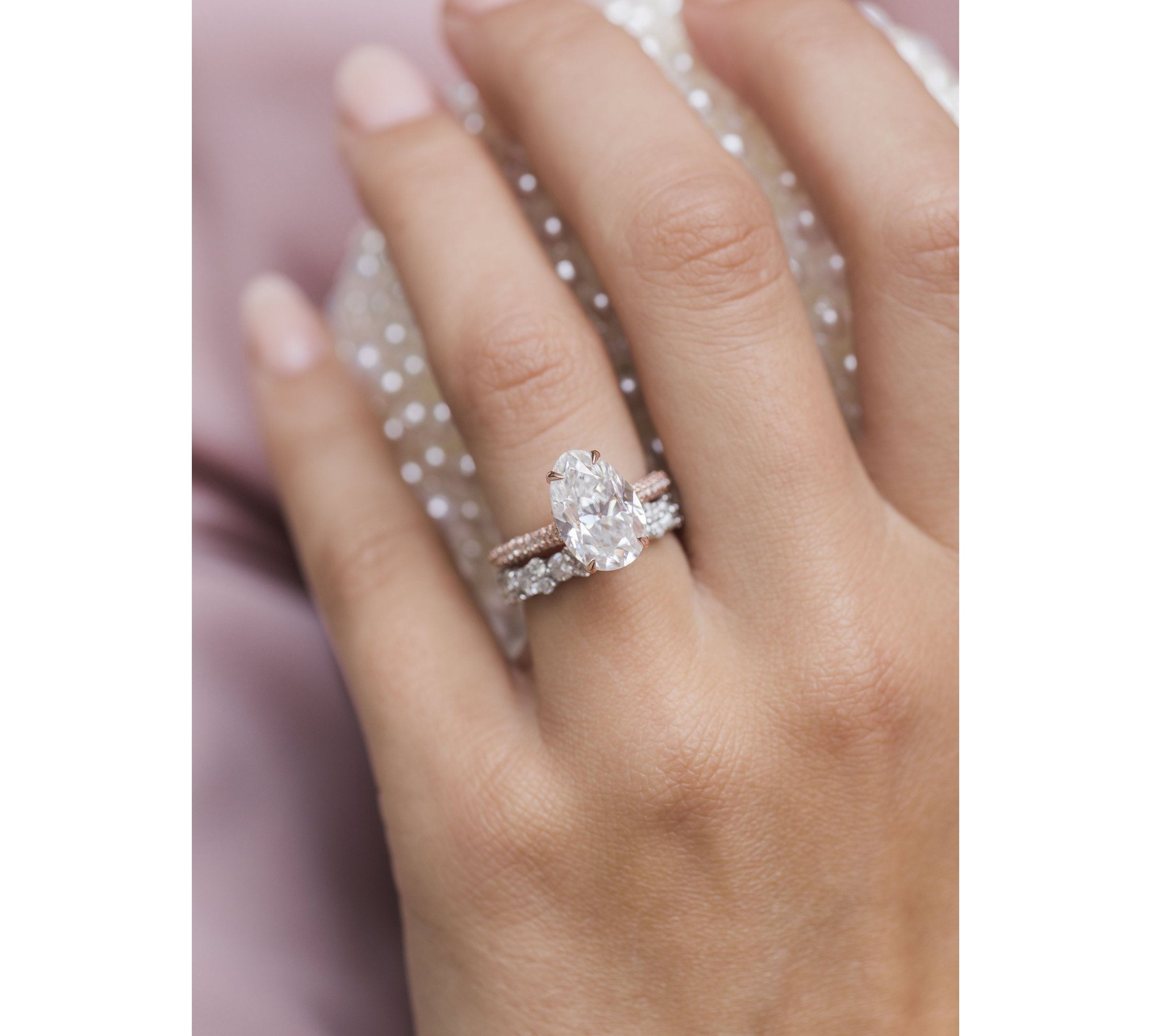 3.20 CT Pear Solitaire Hidden Halo & Pave Moissanite Engagement Ring 2