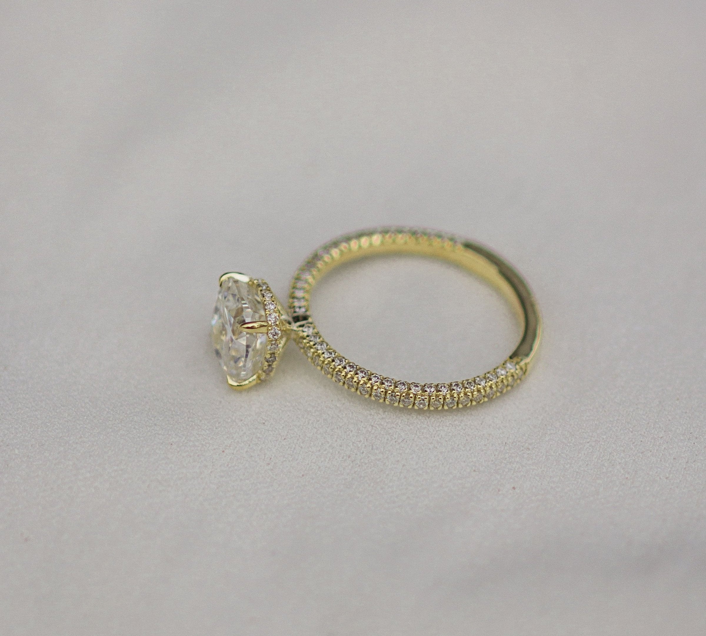 2.0 CT Cushion Hidden Halo & Pave Moissanite Engagement Ring 2