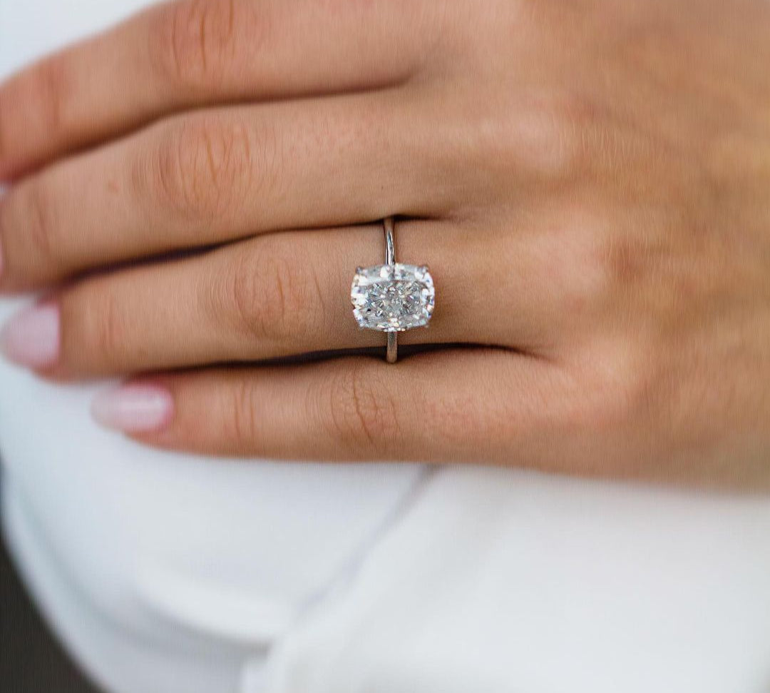 4.55 CT Cushion Cut Solitaire Moissanite Engagement Ring 1