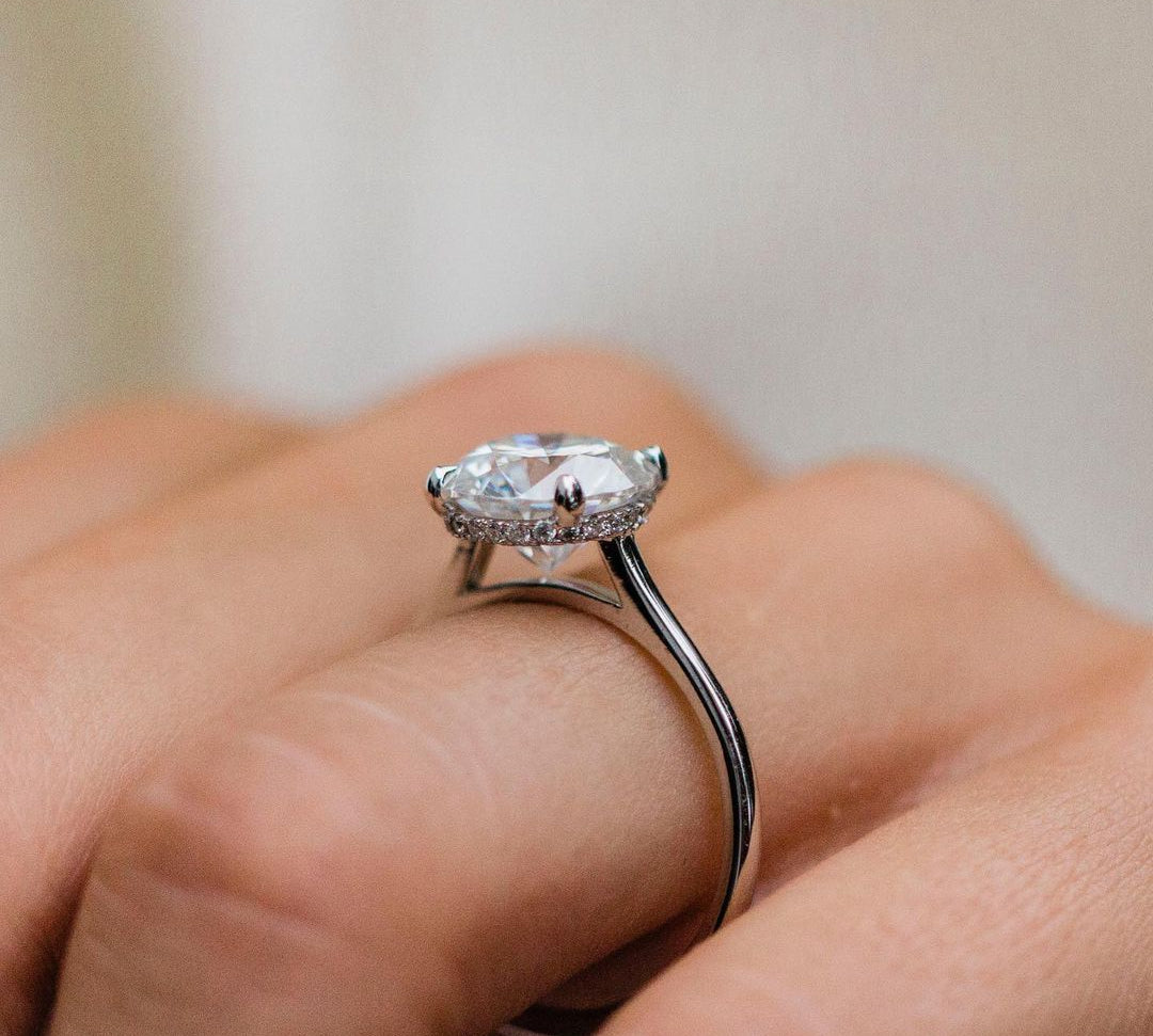 2.75 CT Round Hidden Halo Moissanite Engagement Ring 2