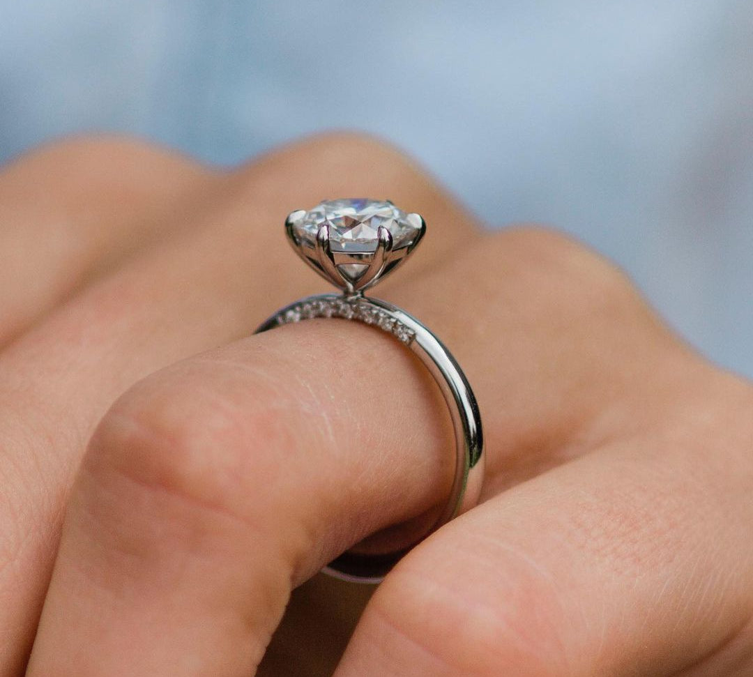 2.10 CT Rose Round Solitaire Moissanite Engagement Ring 2